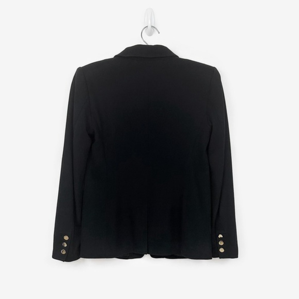LOFT One Button Blazer Size 2 Black Cotton Blend Classic Tailored Career Office - Picture 2 of 9